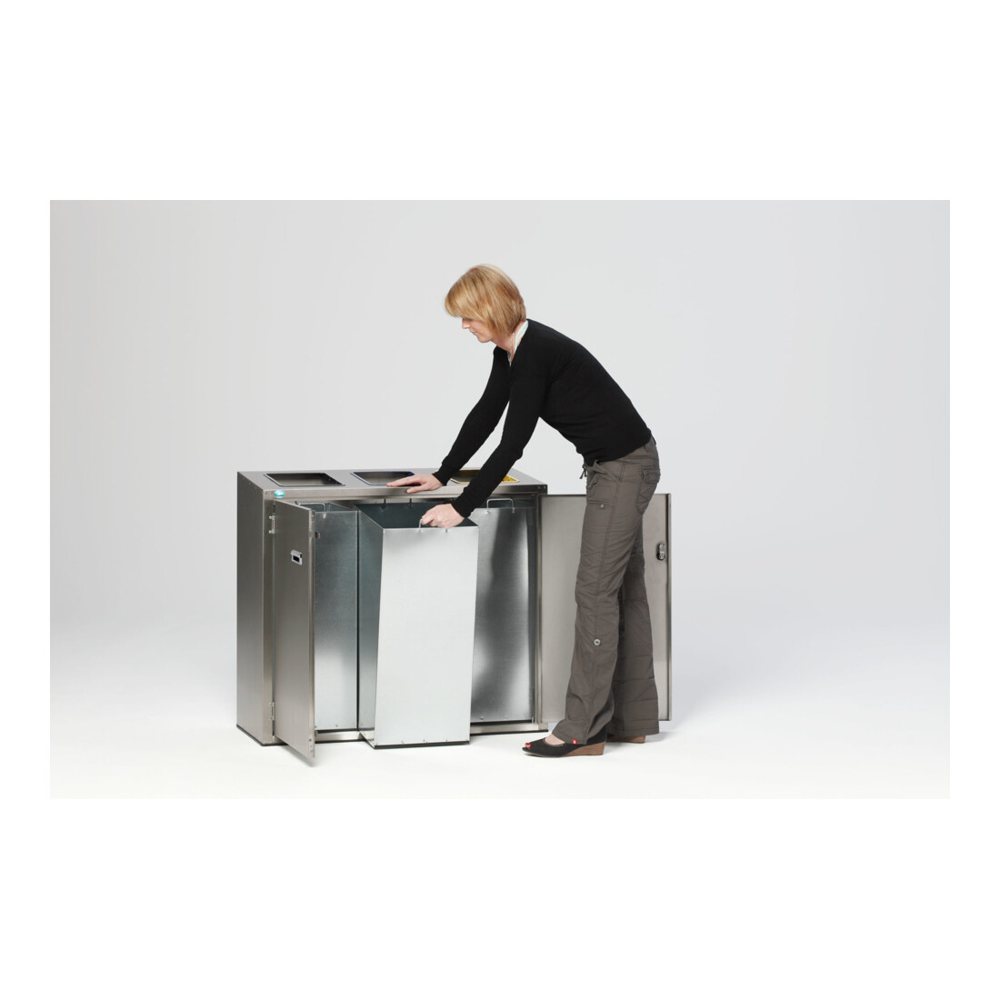 VAR Système de tri des déchets en acier inoxydable 270 l
