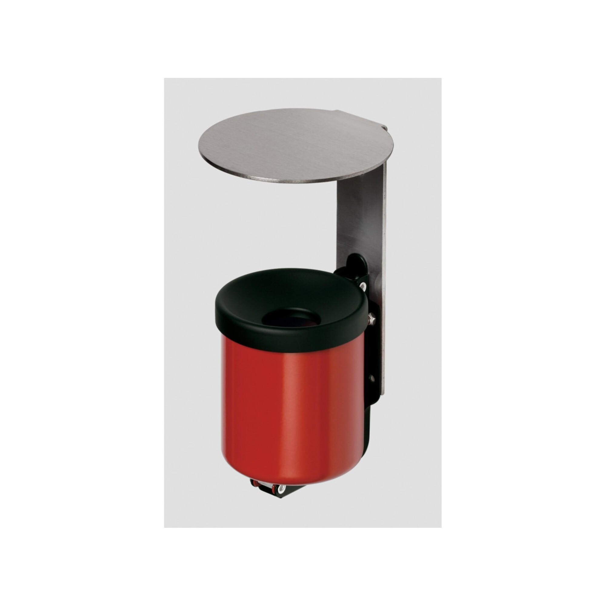 VAR Wandascher WH 10 mit Dach VA rot 0,6 l