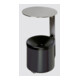 VAR Wandascher WH 10 mit Dach VA schwarz 0,6 l-1