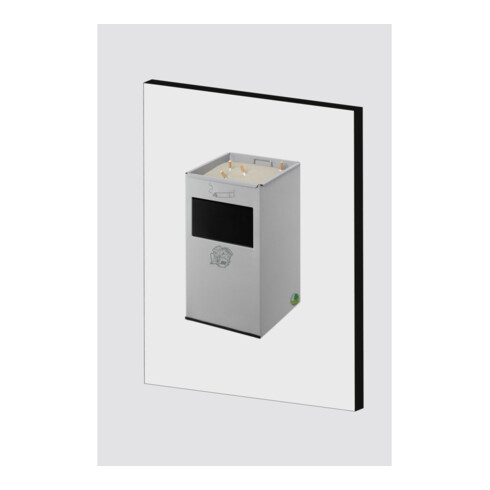 VAR Wandascher WH 45 mit Einwurfklappe silber 16 l