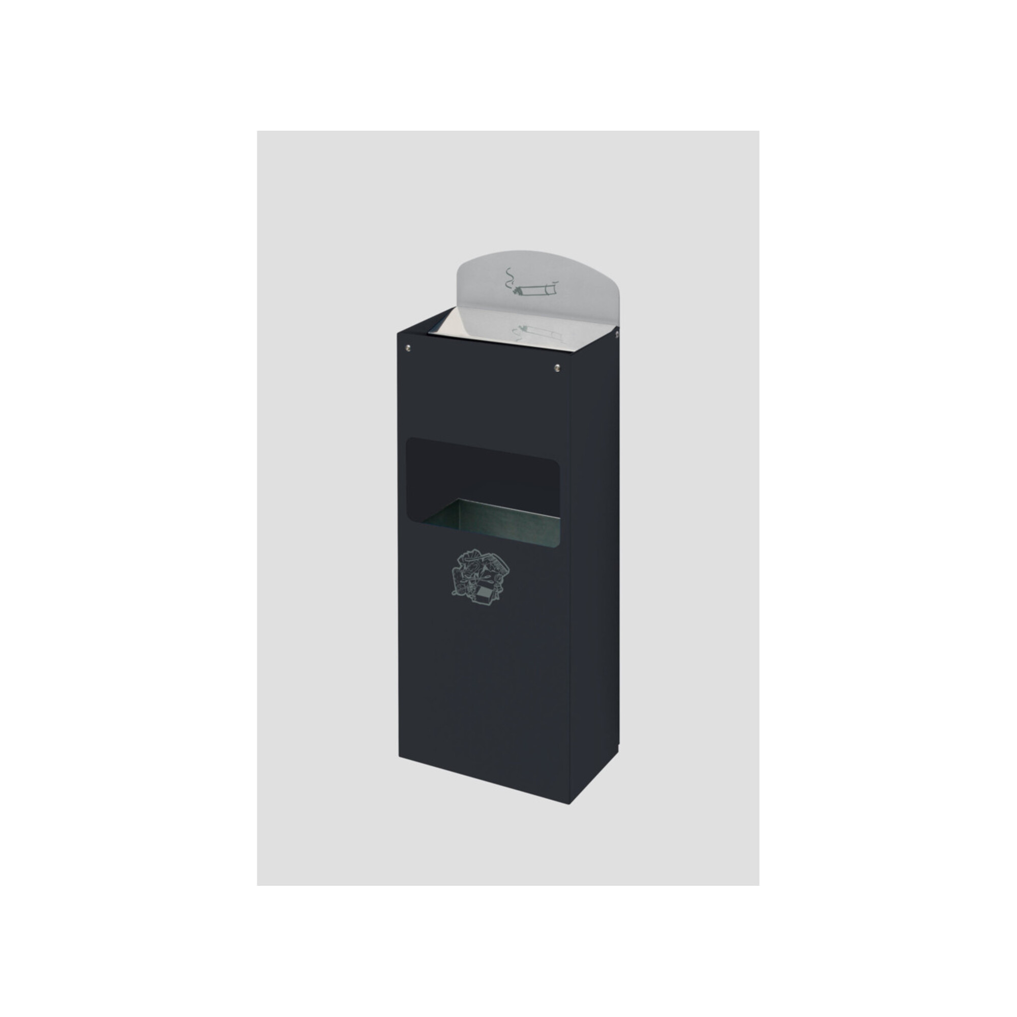 VAR Wandascher WH 51 mit Schild anthrazit 0,8 l/4 l