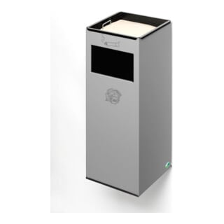 VAR Wandascher WH 66 mit Einwurfklappe silber 29 l