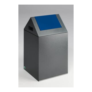 VAR Wertstoffsammelgerät WSG 40 S Korpus antik-silber Einwurfklappe enzianblau 43 l