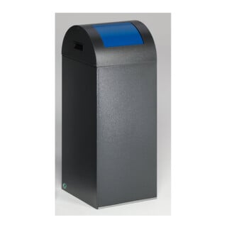 VAR Wertstoffsammelgerät WSG 55 R Korpus antik-silber Einwurfklappe enzianblau 60 l