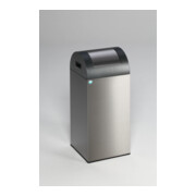 VAR Wertstoffsammelgerät WSG 55 R Korpus und Einwurfklappe Edelstahl Kopfteil antik-silber 60 l