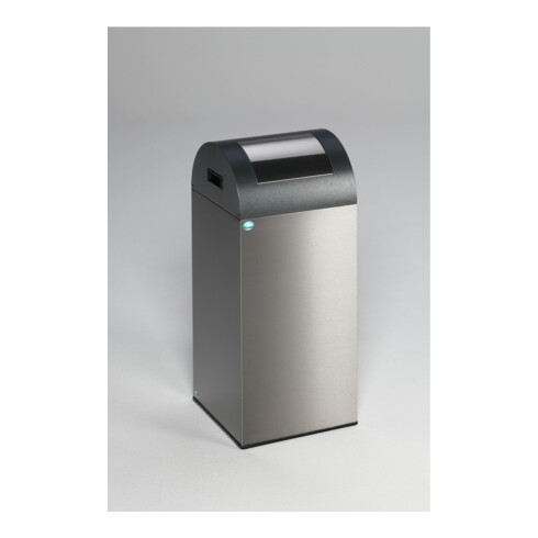 VAR Wertstoffsammelgerät WSG 55 R Korpus und Einwurfklappe Edelstahl Kopfteil antik-silber 60 l