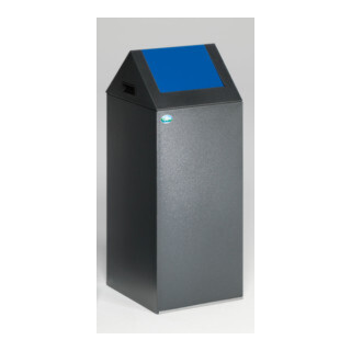 VAR Wertstoffsammelgerät WSG 55 S Korpus antik-silber Einwurfklappe enzianblau 60 l
