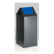 VAR Wertstoffsammelgerät WSG 55 S Korpus antik-silber Einwurfklappe enzianblau 60 l
