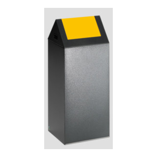 VAR Wertstoffsammelgerät WSG 55 S Korpus antik-silber Einwurfklappe gelb 60 l