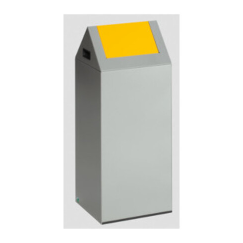 VAR Wertstoffsammelgerät WSG 55 S Korpus silber Einwurfklappe gelb 60 l