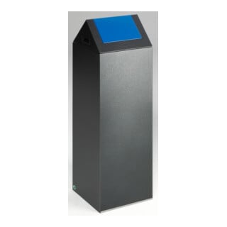 VAR Wertstoffsammelgerät WSG 85 S Korpus antik-silber Einwurfklappe enzianblau 89 l