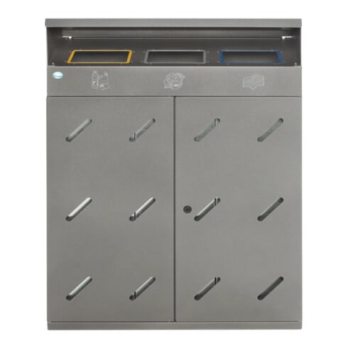 VAR Wertstoffsammelstation WS 89 3-Fach 300 l eisenglimmer 300 l