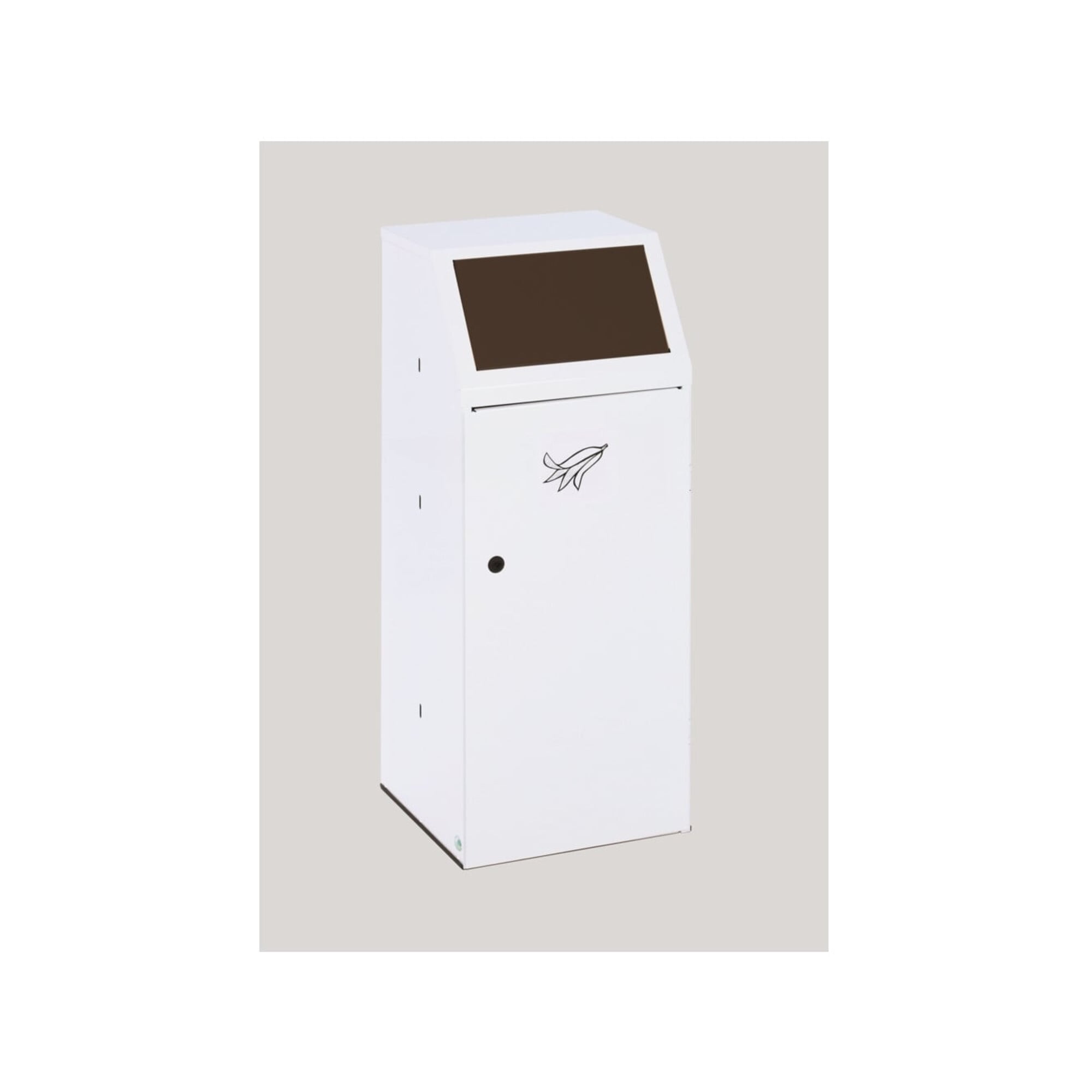 VAR Wertstoffsammler WSG 69 mit Fronttür Einwurfklappe besch. Klemmring braun 70 l