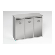 VAR Wertstoffsortiersystem 36 l Edelstahl als Stand- oder Wandgerät 36 l