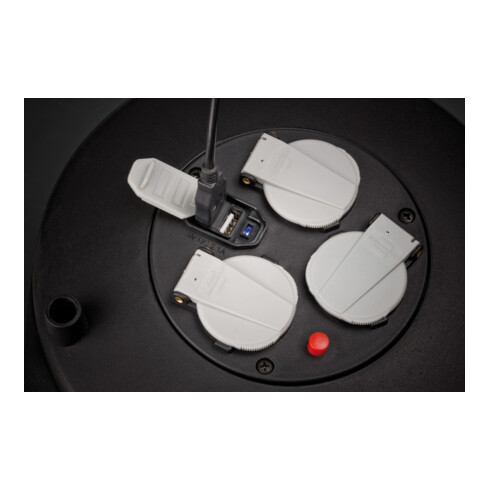 Vario-Line kabelbox met USB laadstation zwart 10m H05VV-F 3G1.5