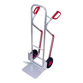 VARIOfit Aluminiumkarre mit abklappbarer Schaufel Vollgummibereifung Treppenkufen