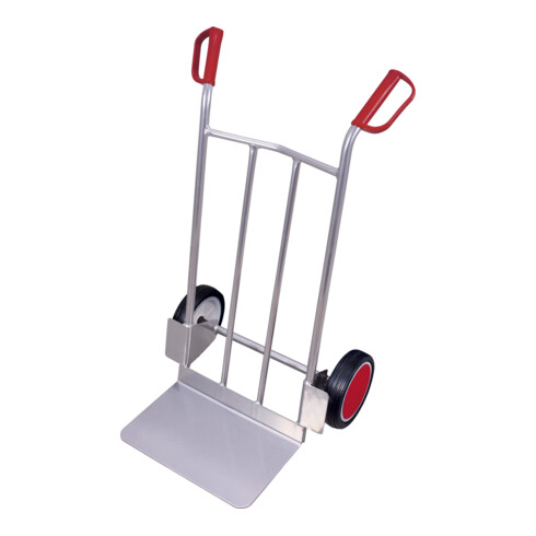 VARIOfit Aluminiumkarre niedrig Vollgummibereifung Rücken mit Alurohrverstrebung 200 kg 480 mm