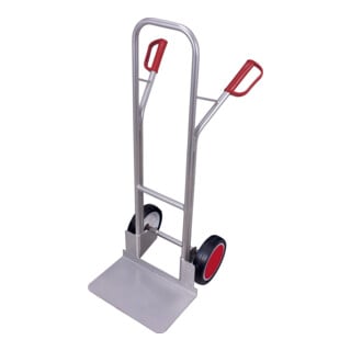 VARIOfit Aluminiumkarre niedrig Vollgummibereifung Rücken mit Alurohrverstrebung 200 kg 480 mm