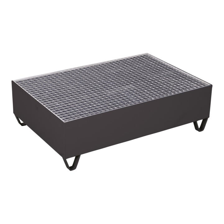 VARIOfit Auffangwanne mit Gitterrost für 2 x 200 Ltr. Fässer RAL 7016