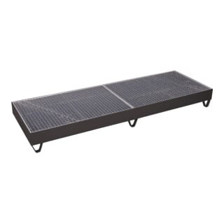VarioFit Auffangwanne mit Gitterrost für 4 Fässer 200 L RAL 7016 anthrazitgrau