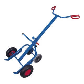 VARIOfit Brouette à fût avec 2 roues de support et pneus pneumatiques