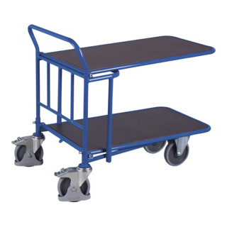 VARIOfit C+C Chariot avec 2 plateaux en contreplaqué filmé 600112