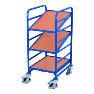 VARIOfit Chariot Euro avec 3 étagères en bois