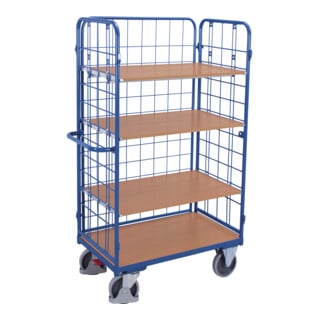 VARIOfit Chariot à étagères haut 850 × 500 mm 4 plateaux 3 côtés