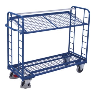 VARIOfit Chariot à étages avec 2 plateaux en treillis métallique