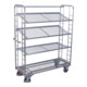 VARIOfit Chariot à étages avec 4 plateaux en grille métallique galvanisée 1 355 × 550 mm