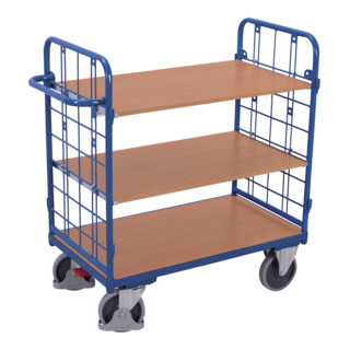 VARIOfit Chariot à étages bas, 3 plateaux, 2 parois