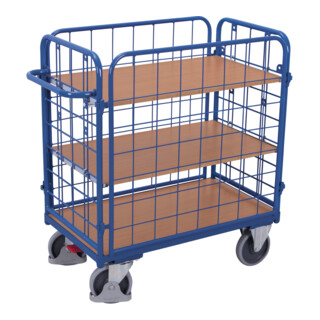 VARIOfit Chariot à étages bas mm 3 plateaux 4 parois