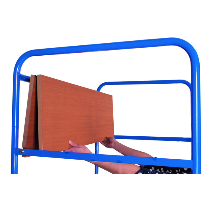 VARIOfit Chariot à étages haut avec plateaux rabattables 975 × 700 mm murs en treillis métallique