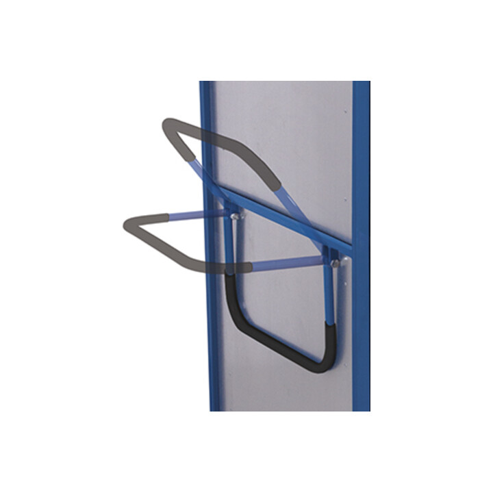 VARIOfit Chariot à étages soudé fixe 1.045 × 685 mm, parois en treillis métallique, 4 étagères, porte double battant avec fermeture à poignée rotative