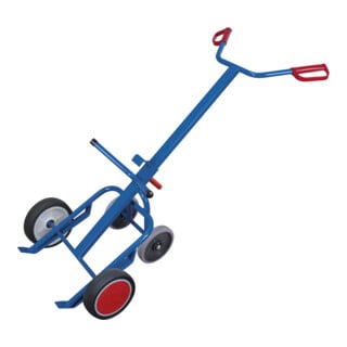 VARIOfit Brouette à fût avec 2 roues de support et pneus pneumatiques