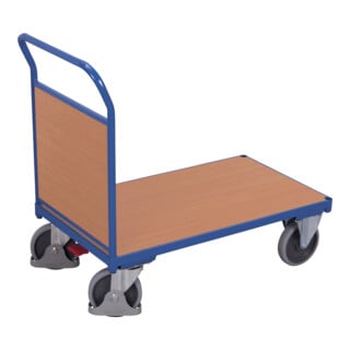 VARIOfit Chariot à paroi frontale avec bois, pneus en caoutchouc thermoplastique