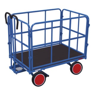 VARIOfit Chariot à plateaux avec 4 parois en treillis tubulaire