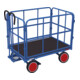 VARIOfit Chariot à plateaux avec 4 parois en treillis tubulaire Pneumatiques pleins 1.140 × 740 mm Capacité 700 kg