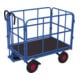 VARIOfit Chariot à plateaux avec 4 parois en treillis tubulaire, pneus pneumatiques 940 × 640 mm, charge 700 kg