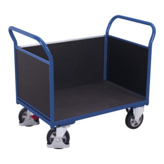 VARIOfit Chariot lourd à trois parois avec plateau en contreplaqué filmé