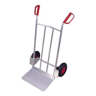 VARIOfit Chariot aluminium bas, pneus pleins en caoutchouc, dossier avec renforts en tube alu, 200 kg, 480 mm