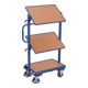 VARIOfit Chariot d’appoint inclinable avec 3 plateaux en bois