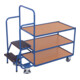 VARIOfit Chariot de préparation de commandes à 3 plateaux bas