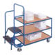 VARIOfit Chariot de préparation de commandes à 3 plateaux bas