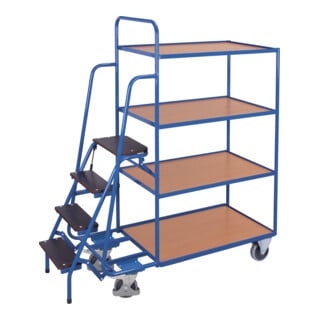 VARIOfit Chariot de préparation de commandes à 4 plateaux hauts