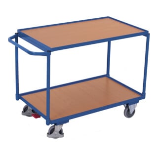 VARIOfit Chariot d’atelier avec 2 plateaux, poignée de poussée horizontale