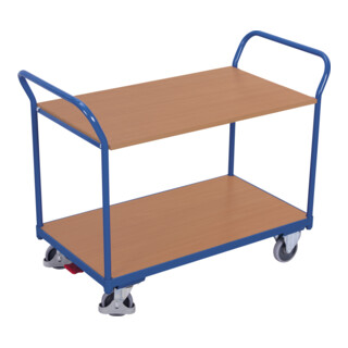 VARIOfit Chariot à table avec 2 plateaux et 2 poignées coulissantes