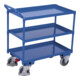 VARIOfit Chariot de table avec 3 plateaux 845 × 495 mm Poignée coulissante orientée vers le haut