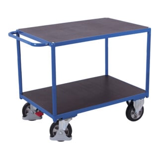 VARIOfit Chariot de table lourd avec 2 plateaux, charge 1000 kg, H 925 × I 600 × P 800 mm