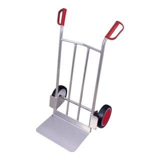 VARIOfit Chariot aluminium bas, pneus pleins en caoutchouc, dossier avec renforts en tube alu, 200 kg, 480 mm